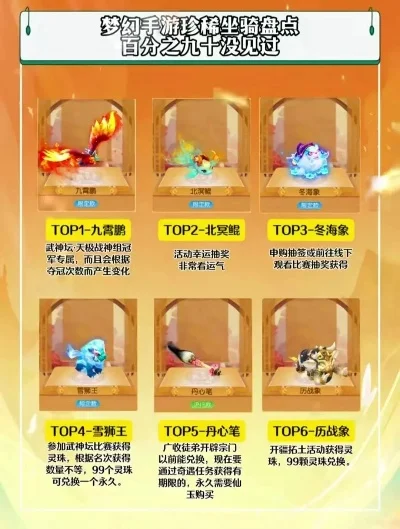 梦幻手游十大经典坐骑